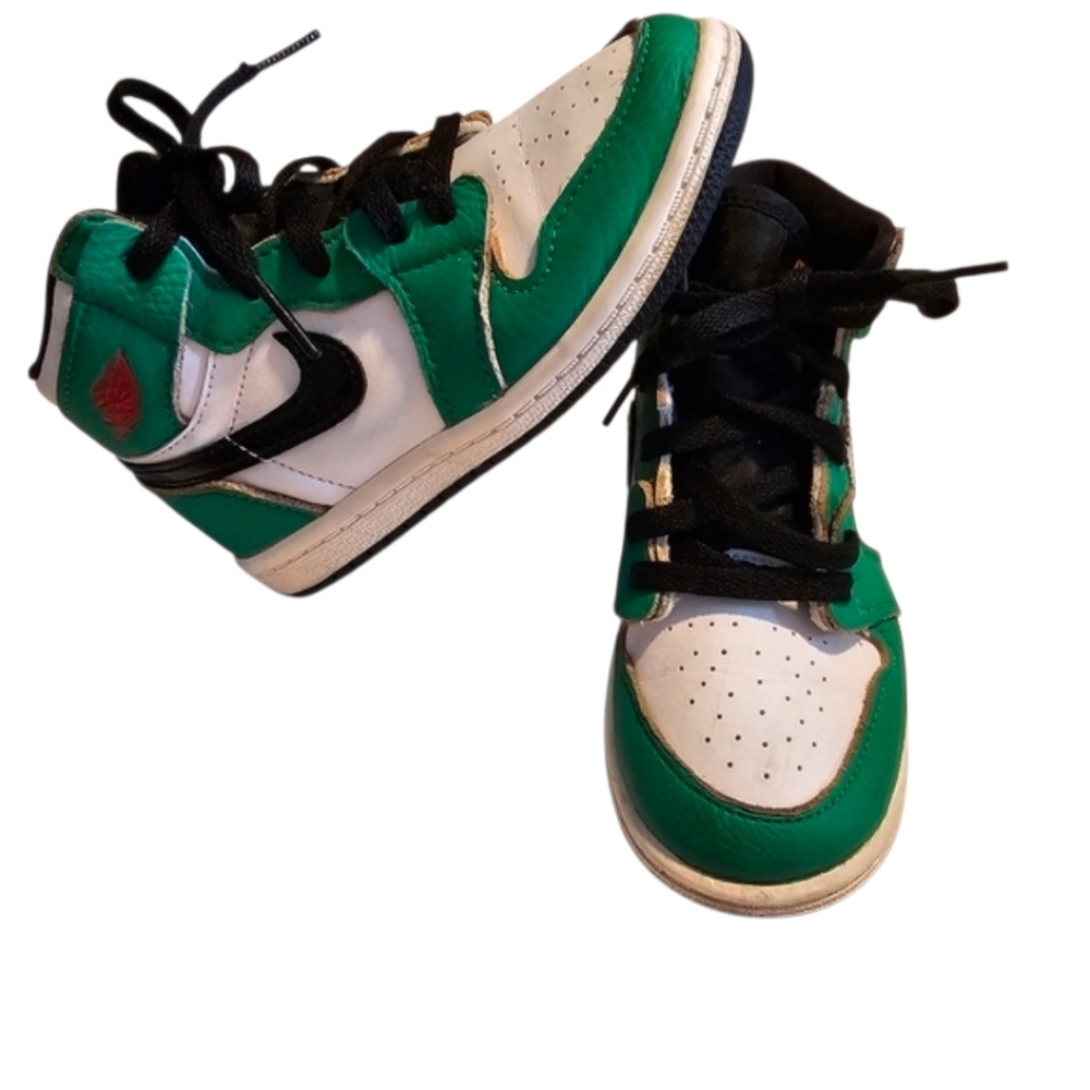 Nike Air Jordan Retro 1 High OG TD Lucky Green Nike Air Jordan 1 Toddler Size 9C - Picture 2 of 9